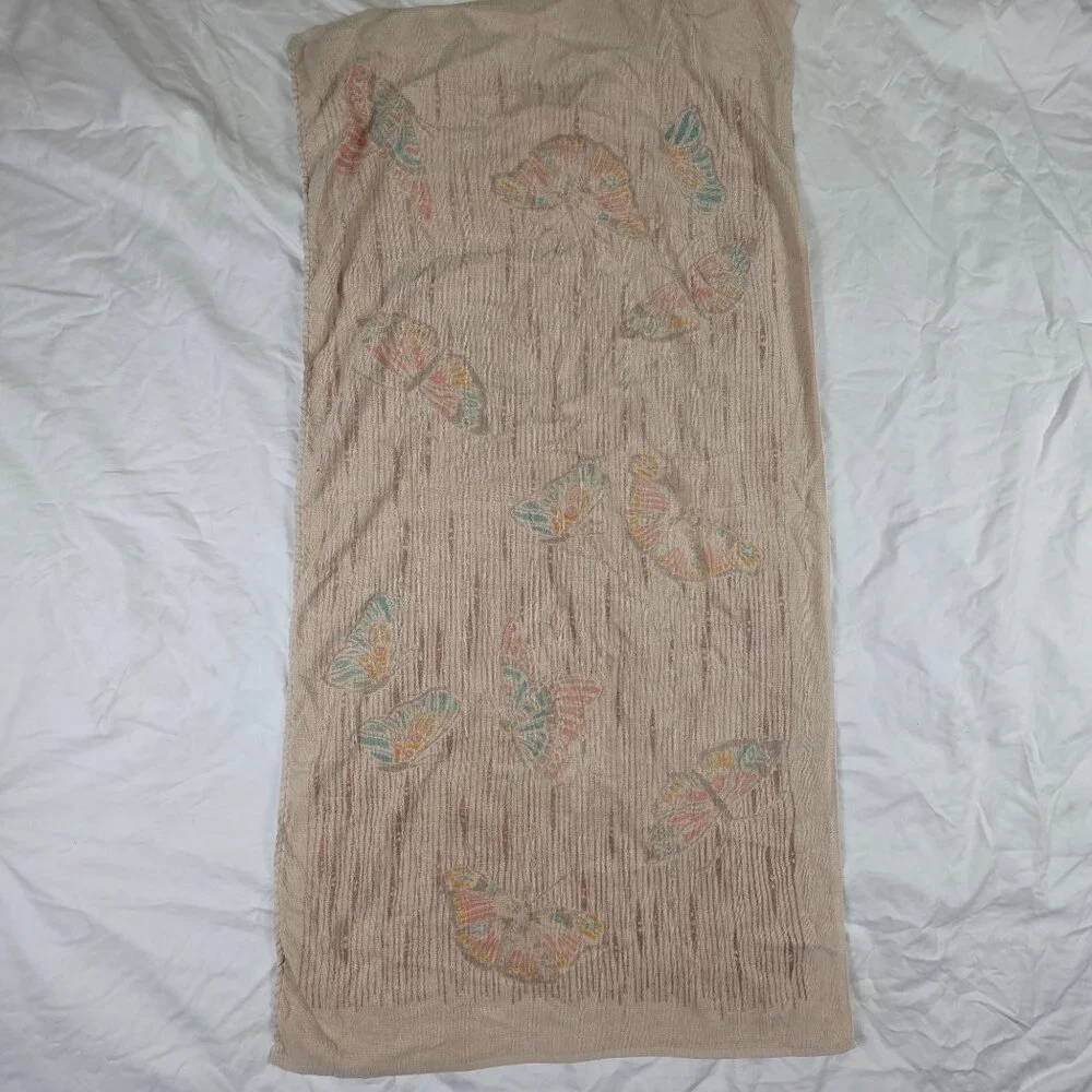 Vintage 70's The Design Works Of Bedford Stuyvesant For Martex Towel Butterfly
